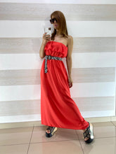 Abito Lungo Kamil con Balza e Cintura Omaggio