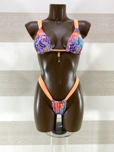 Bikini Iridea3 Fantasia Etnica Arancione Fluo Brasiliana Regolabile