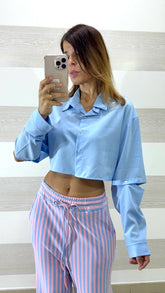 Camicia Lisann Crop con Maniche Removibili