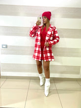 Cappotto Mae in Panno a Quadroni Bianchi