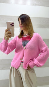 Cardigan Lorry in Filo Scollo a V