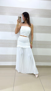 Coordinato Alissa Gonna Plissettata e Top con Ruches