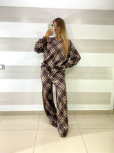 Coordinato Irma PantaPalazzo e Felpina a Quadrettini