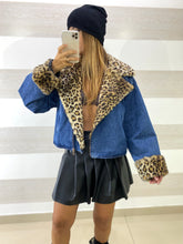 Giubbino Alesha Jeans Imbottito con Pelliccia Maculata