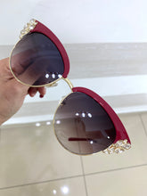 Occhiali Judith Punta con Profilo Colorato e Oro Strass