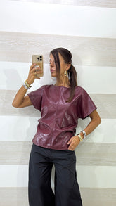 Maglia Famie Eco Pelle con Lavorazione Geometrica