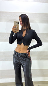 Maglia o Cardigan Diane in Lycra con Manica a Guanto