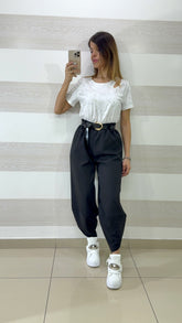 Pantaloni Ruth Balloon Harem Cintura Omaggio
