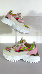 Sneakers Letha Eco Pelle e Tessuto Fantasia Astratta