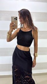 Top Clotilda Traforato in Filo e Lurex
