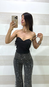 Top Corpetto Blossom in Lycra con Scollo a Cuore e Coppette