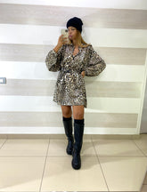 Vestito Margery Maculato con Ruches