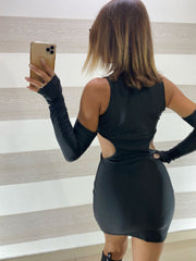 Abitino Jazmine in Lycra con Manicotti Guanto