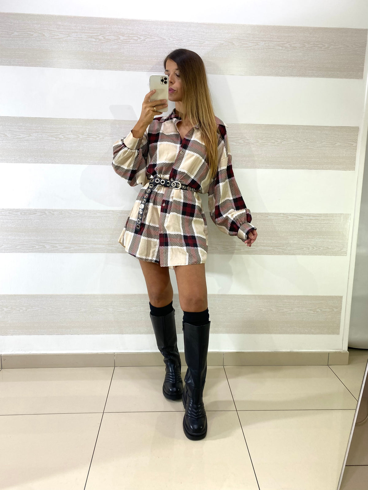 Abitino o MaxiCamicia Roxanne a Quadroni Zig Zag