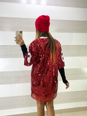 Abitino o Maxi Maglia Jamie Rossa con Numero