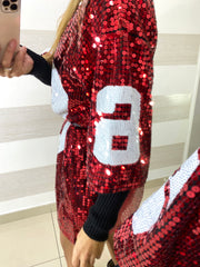 Abitino o Maxi Maglia Jamie Rossa con Numero