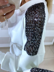 Abitino o Maxi Maglia Marsha Paillettes e Tulle Spalle