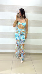 Abito Carola in Tulle con Coppe Ruches e Spacco