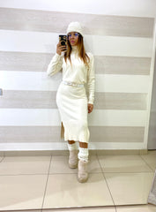 Abito Gaynor Lungo con Spacchetti e Collo Alto