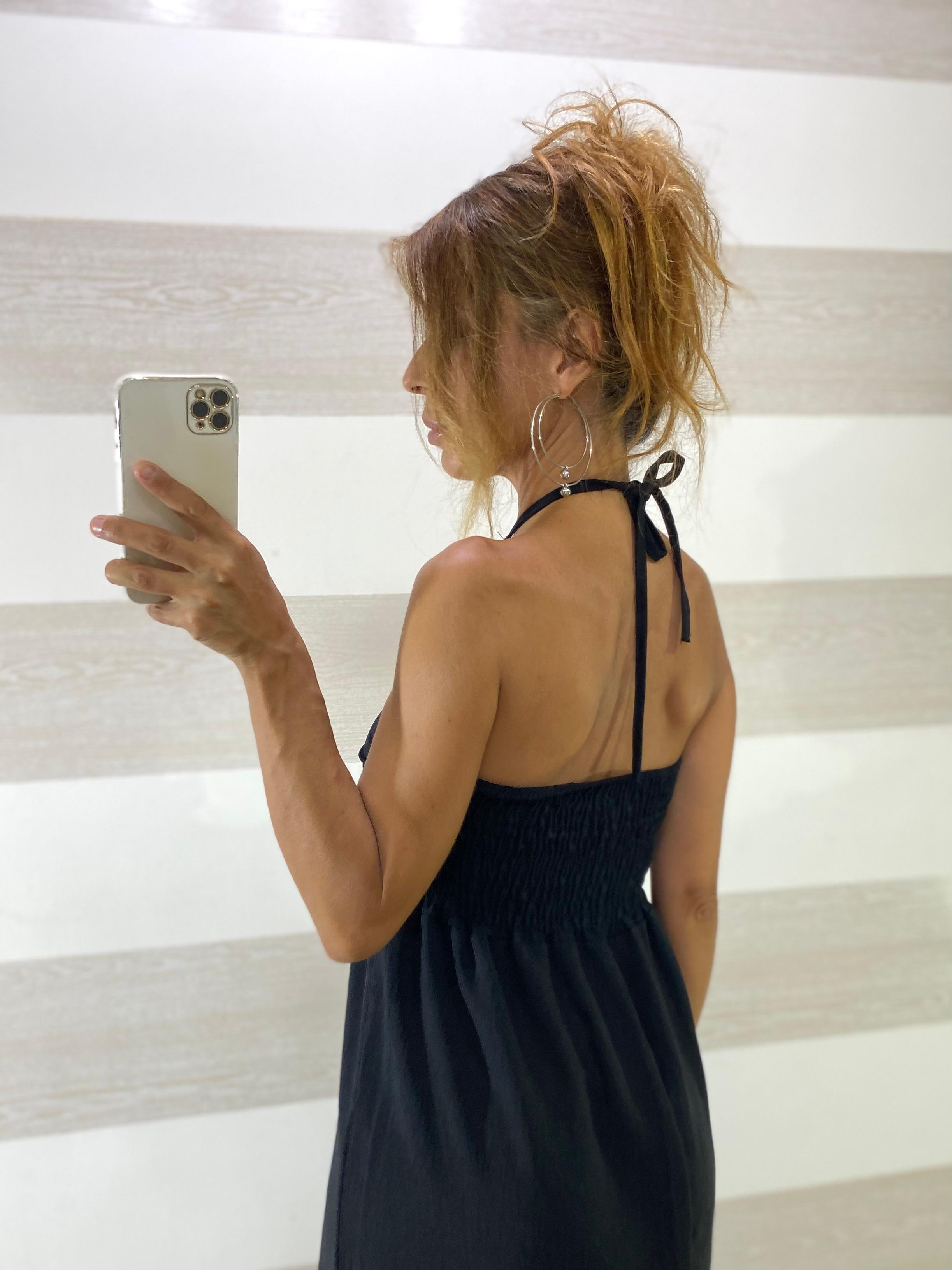 Abito Lungo Tisba Scollo a Fascia con Collana