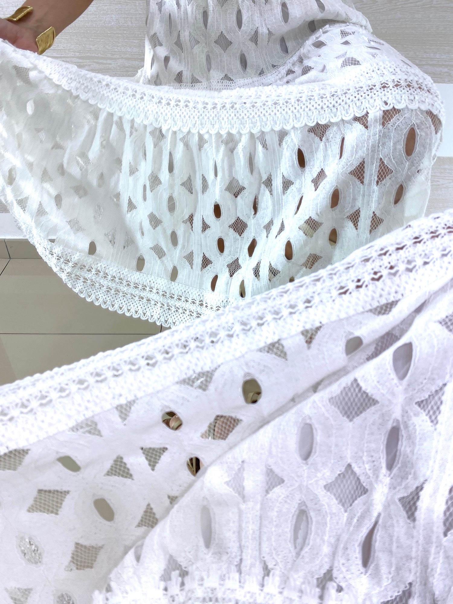 Abito Maira Cotone Bianco Traforato