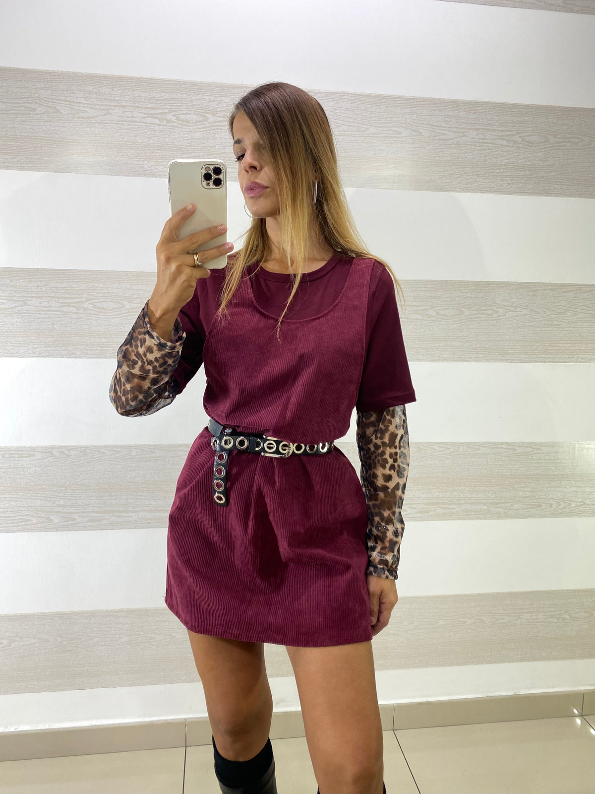 Abito Scamiciato Lindsay in Vellutino