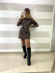 Abito Scamiciato Lindsay in Vellutino