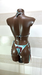 Bikini Alesha 3 Pezzi Stampa Astratta Brasiliana Triangolini e Copricostume