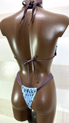 Bikini Azalea più Pareo Celeste e Marrone a Pois Brasiliana Regolabile