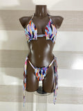 Bikini Calliope Fantasia Astratta Multicolor Brasiliana e Triangolini Regolabili