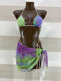 Bikini Ecate Coordset 3 Pezzi Verde Lilla