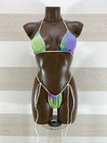 Bikini Ecate Coordset 3 Pezzi Verde Lilla