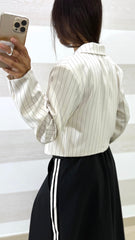 Blazer Crop Doreen Gessato Doppiopetto