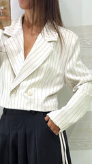 Blazer Crop Doreen Gessato Doppiopetto