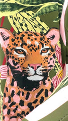 Blazer Freda Monopetto Stampa Leopardo Verde e Rosa