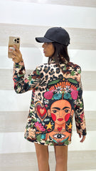 Blazer Greta Stampa Frida Camouflage Militare