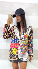 Blazer Jillie Monopetto Fantasia Pop Art Maculata con Smile