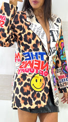 Blazer Jillie Monopetto Fantasia Pop Art Maculata con Smile