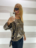 Blusa Breanne Satin Metallic Maculato