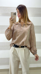 Blusa Camicia Martina1 Maniche a Sbuffo Righe Verticali