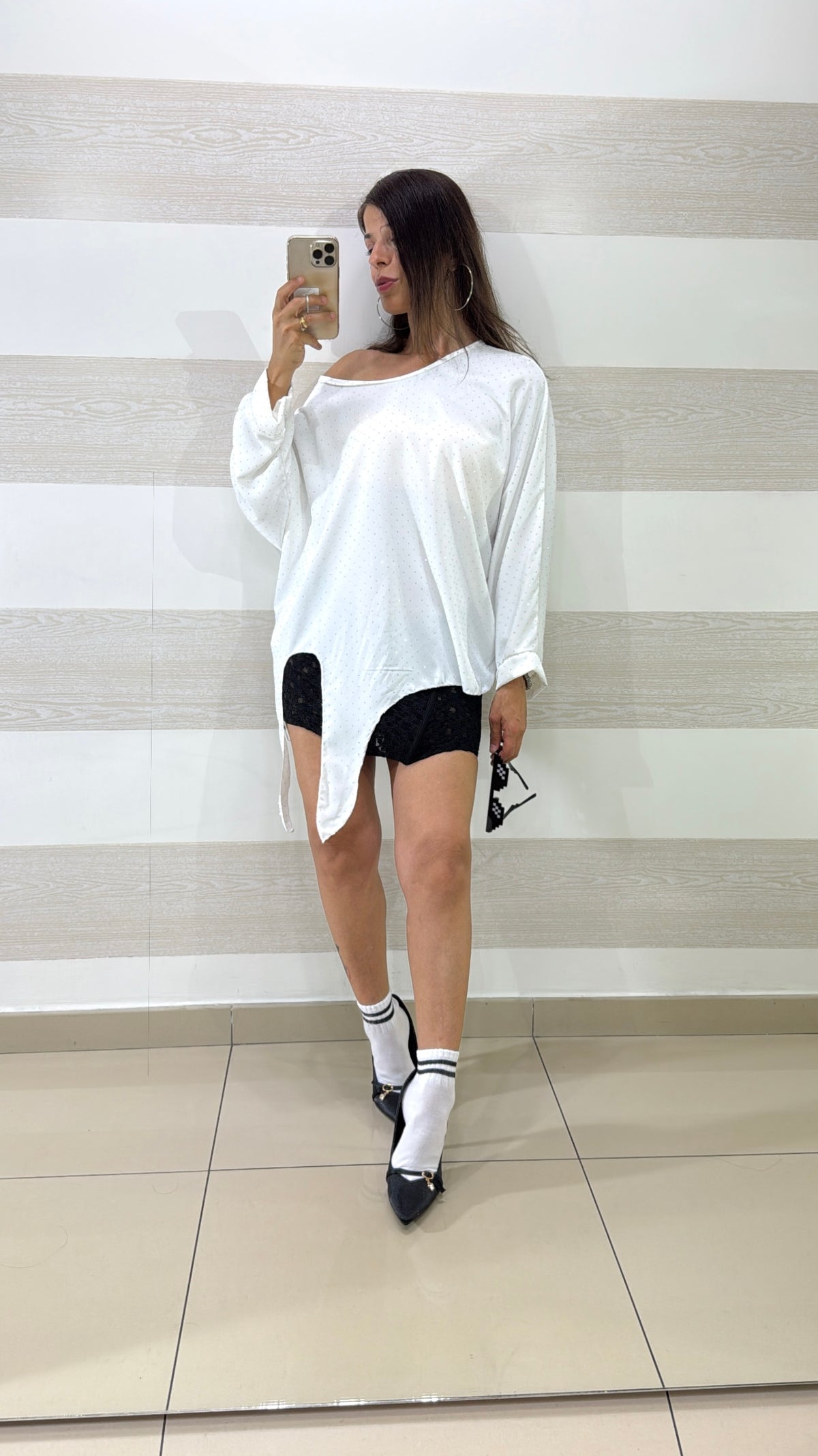 Blusa Christine Punti Luce e Nodo