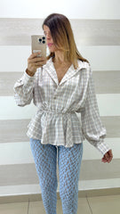 Blusa Lorie Modello a Camicia con Balza