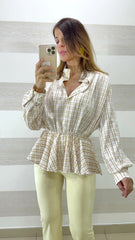 Blusa Lorie Modello a Camicia con Balza
