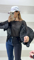 Blusa Petrina Semitrasparente con Ruches