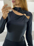 Body Sandie in Lycra con Oblo e Anello Oro