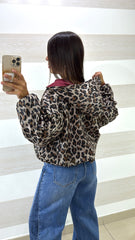 Bomber Crop Estelle Double Face con Cappuccio
