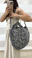 Borsa Charlene a Cerchio in Paglia Intrecciata Foderata