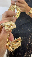 Bracciale Rigido Henrietta in Metallo a Catena Spessa