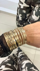 Bracciale Rigido Holly a Fascia Alta  Multi Filo ad Anelli
