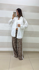 Camicia Beatrix Elasticizzata con Corallini e Strass Luccicosi